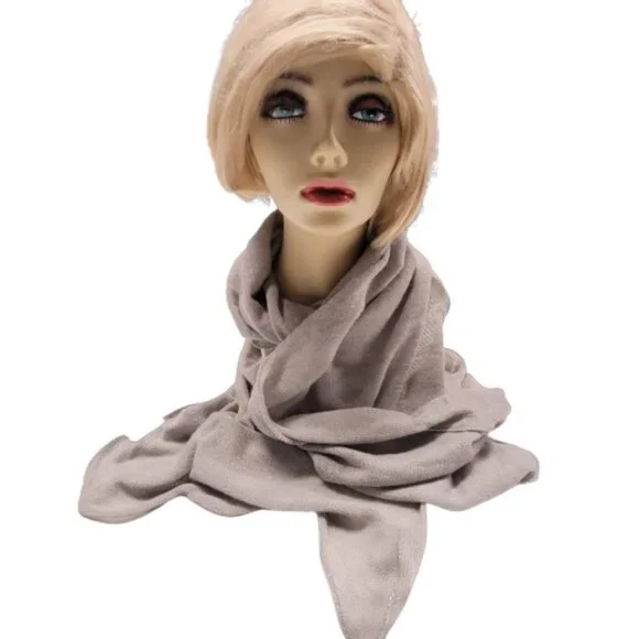 Grey Rectangular Scarf Winter Spring Fall Scarf - Picture 3 of 7